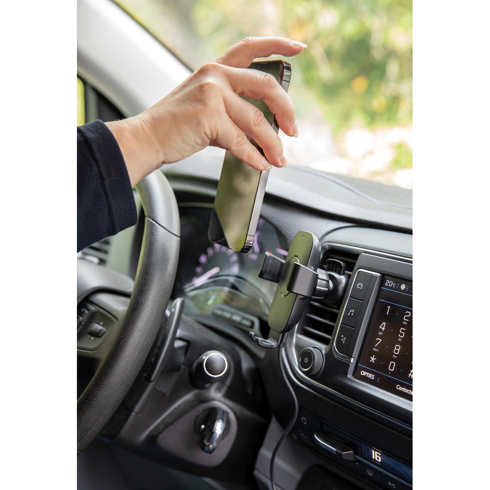10W Wireless Charging Autohalter aus RCS Plastik in Schwarz, Ansicht 5