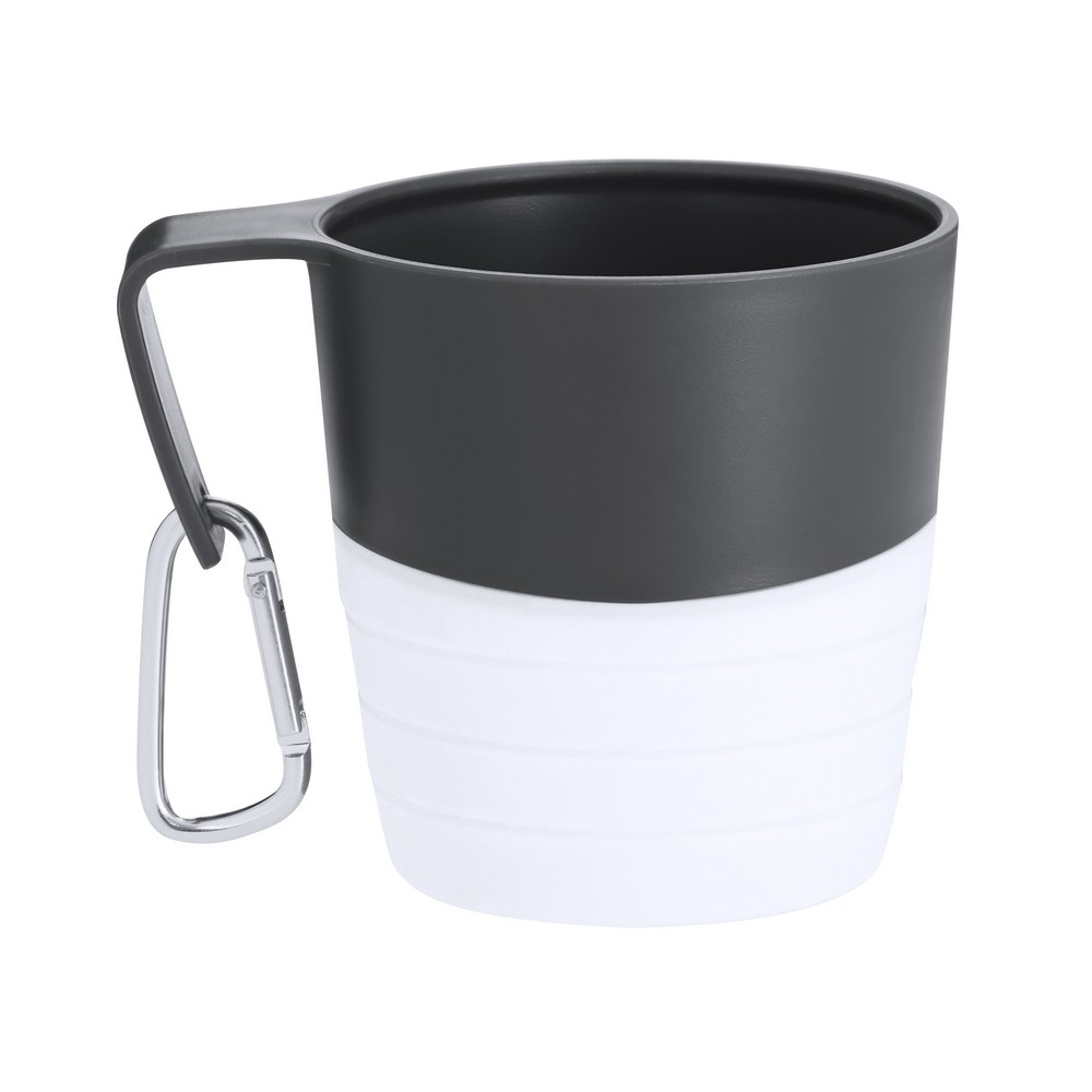 Faltbarer Reisebecher 340 ml mit Karabiner in Weiß, Ansicht 6