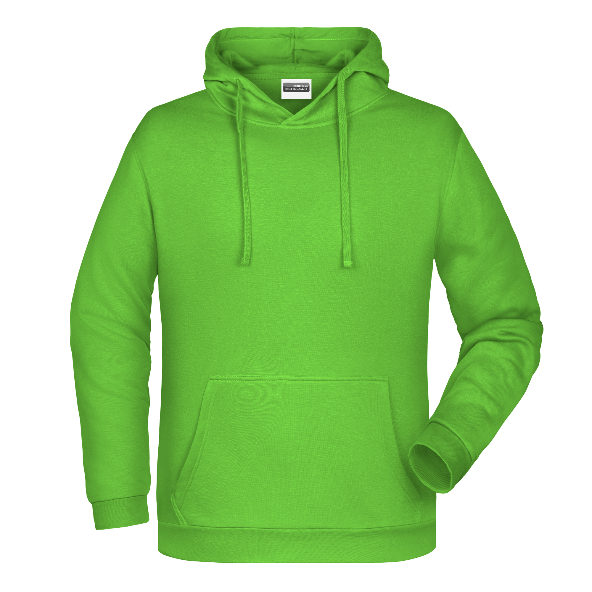 Basic Kapuzen-Sweat in Limettengrün