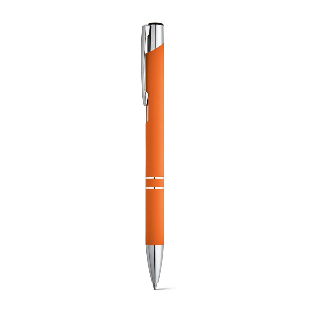 Kugelschreiber aus Aluminium mit Gummifinish | Beta Soft – Orange