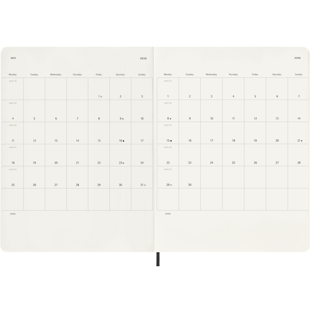 MOLESKINE Wochenkalender mit Notizbuch in Schwarz, Ansicht 7
