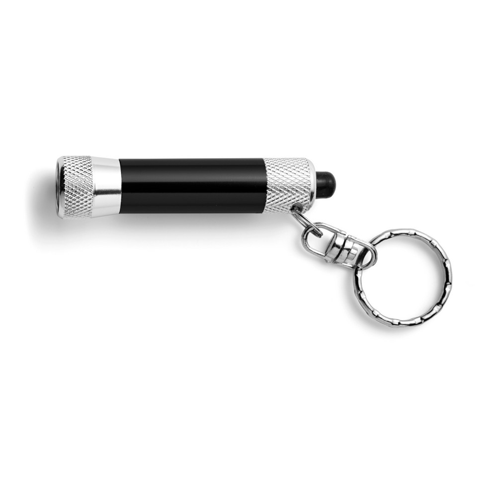Schlüsselanhänger mit 1 LED-Lampe in Schwarz, Ansicht 3