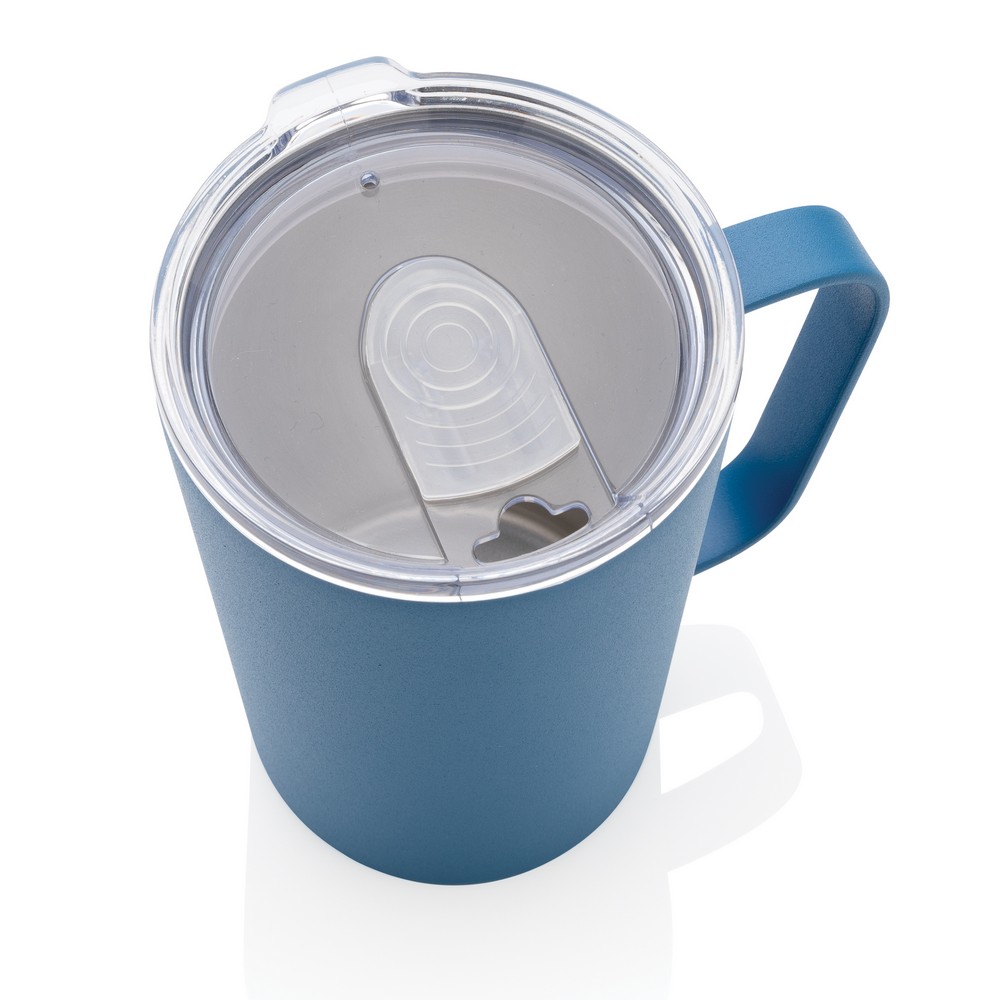 420 ml recycelter Edelstahl-Thermobecher in Blau, Ansicht 5