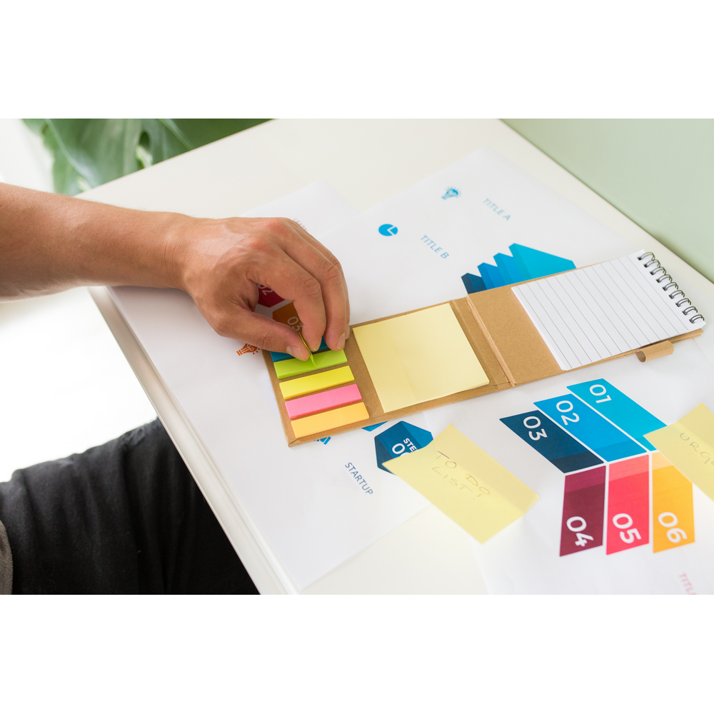 Notizenset, Notizblock, Stift, Haftnotizen | Madelyn in Neutral, Ansicht 2