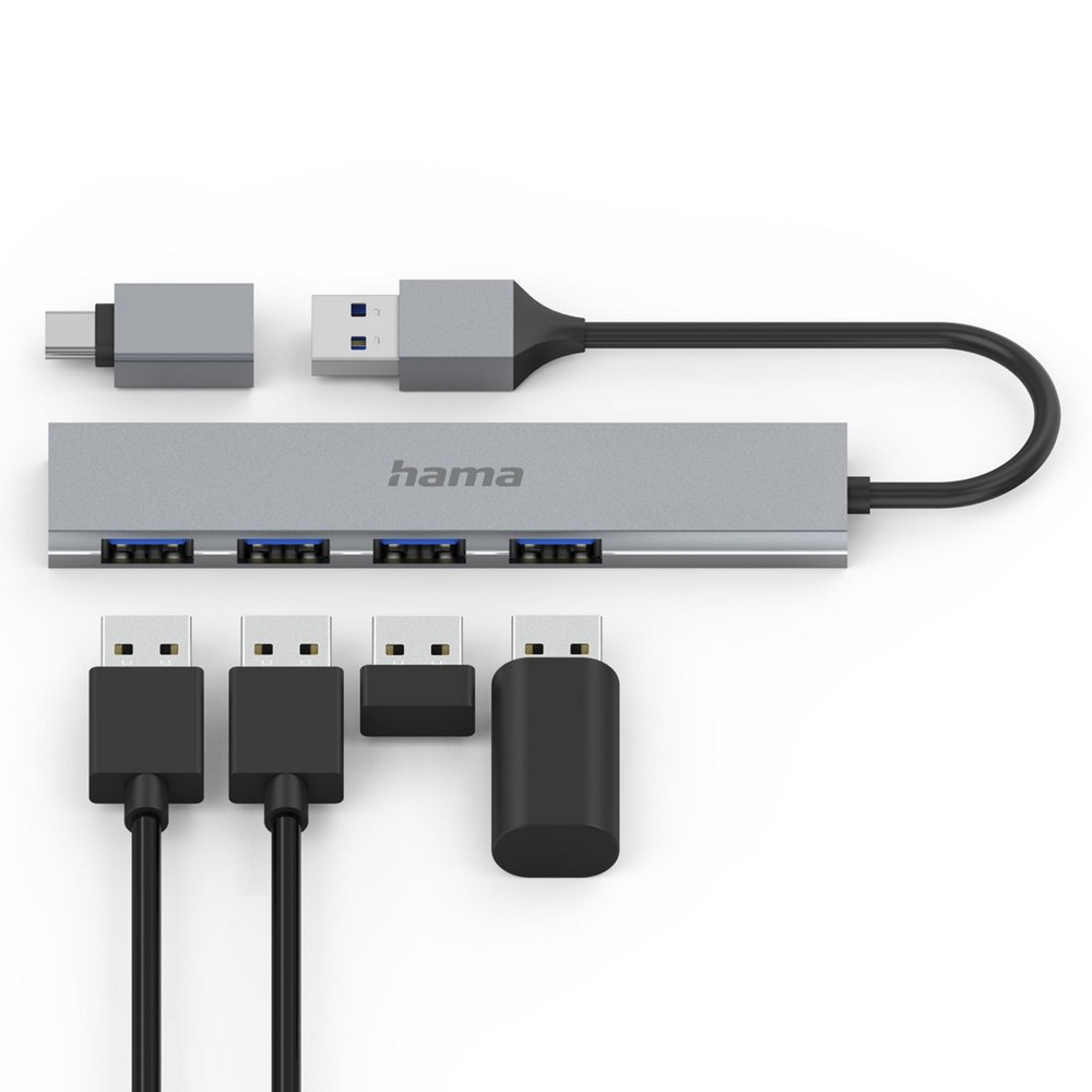 Hub USB, USB-C Hama in Grau, Ansicht 6