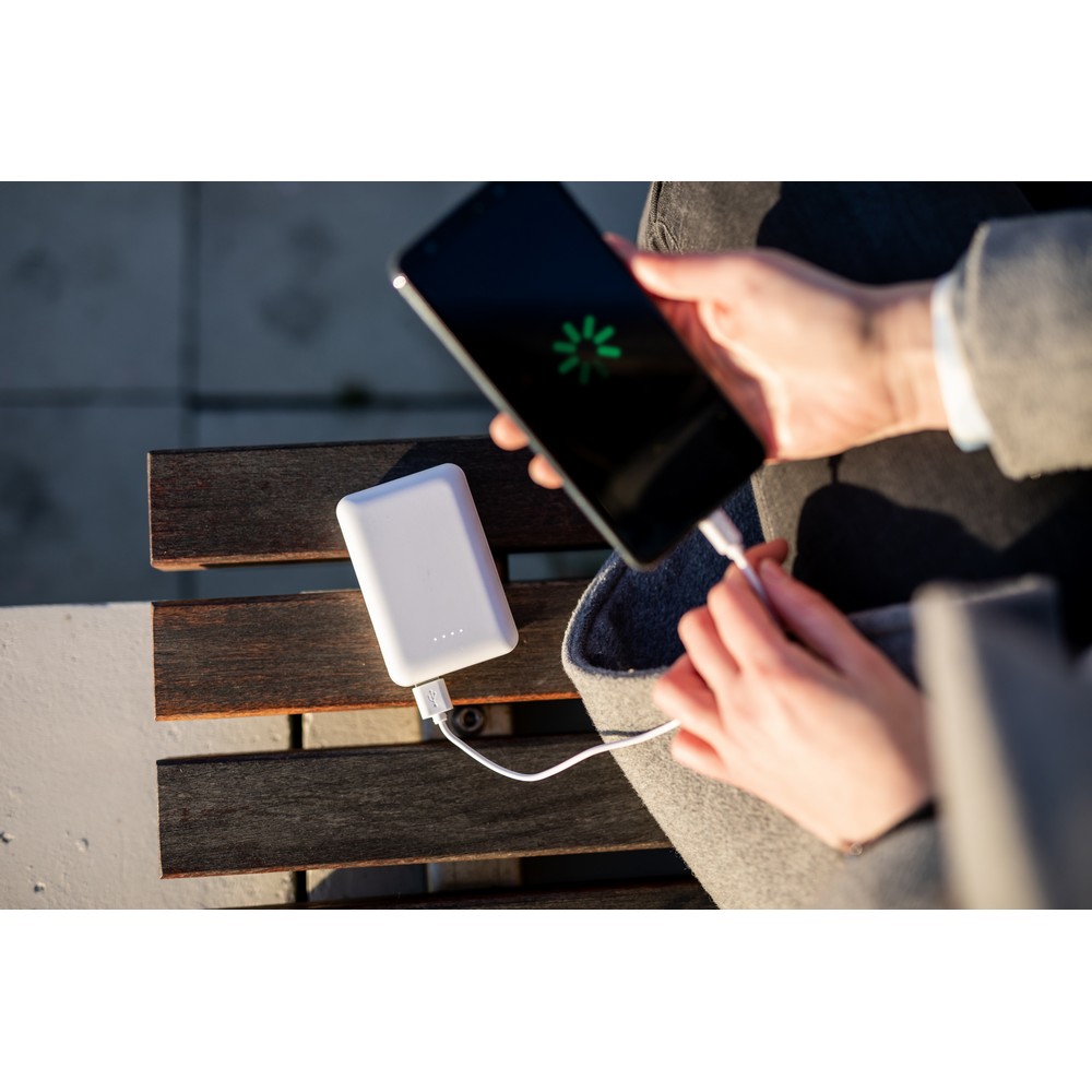 Powerbank 10000 mAh | Hart in Weiß, Ansicht 2
