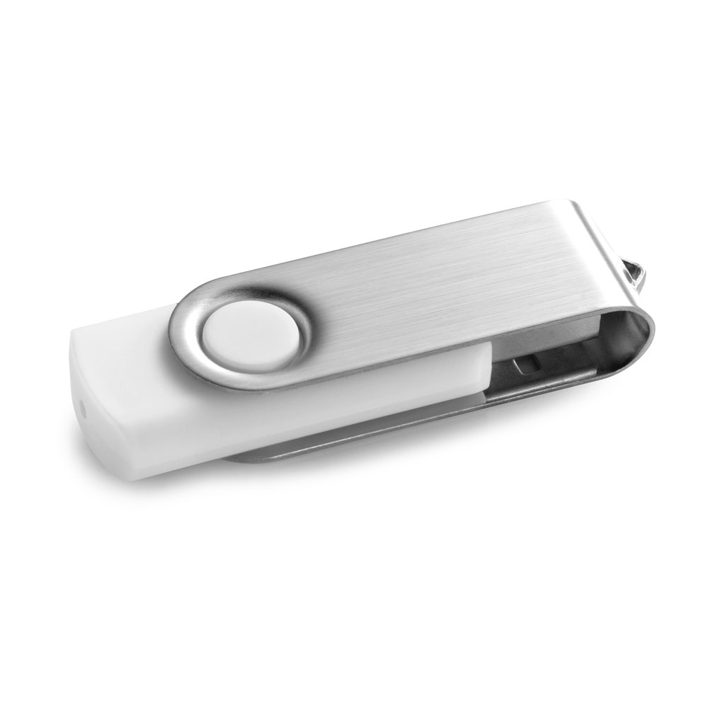 USB-Stick 8 GB mit Metallclip | Claudius 8GB – Weiß