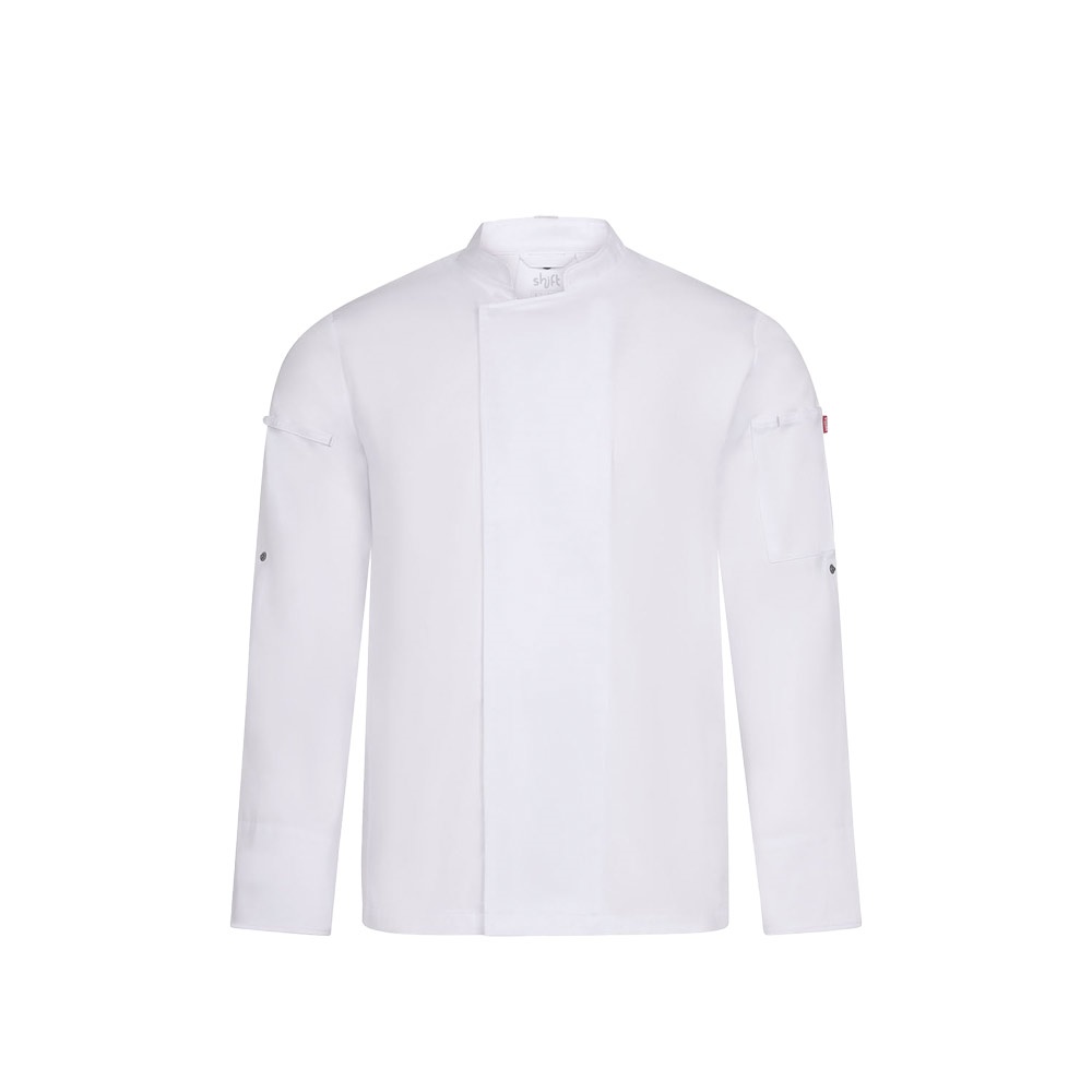 Kochjacke Unisex (190 g/m²), aus Baumwolle (35 %) und recyceltem Polyester (65 %) | VL Agni – Weiß