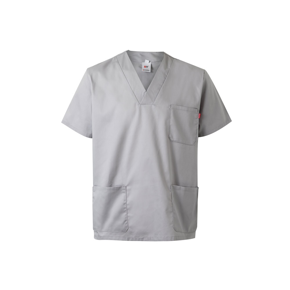 Tunika aus Twill (190g/m²) mit kurzen Ärmeln, aus Polyester (65%) und Baumwolle (35%) | VL Illapa – Hellgrau