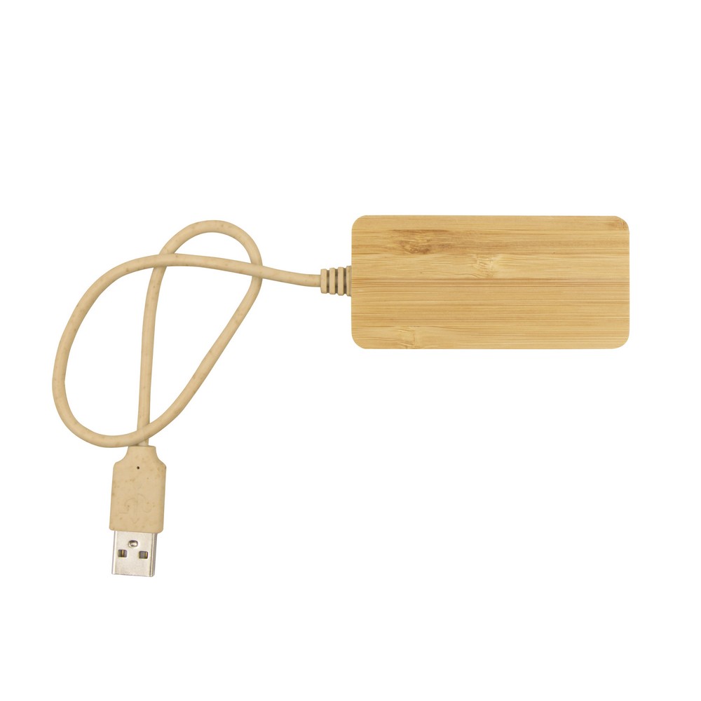USB- und USB-C-Hub aus Bambus B'RIGHT | Kenzie in Holz, Ansicht 4