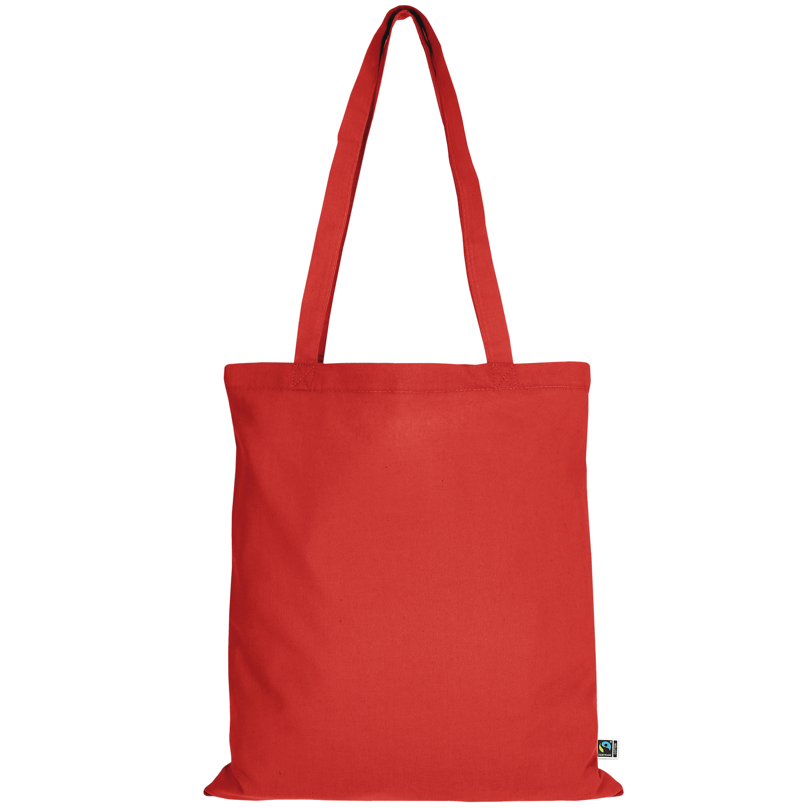 Tasche aus Fairtrade-zertifizierter Baumwolle mit zwei langen Henkeln in Rot