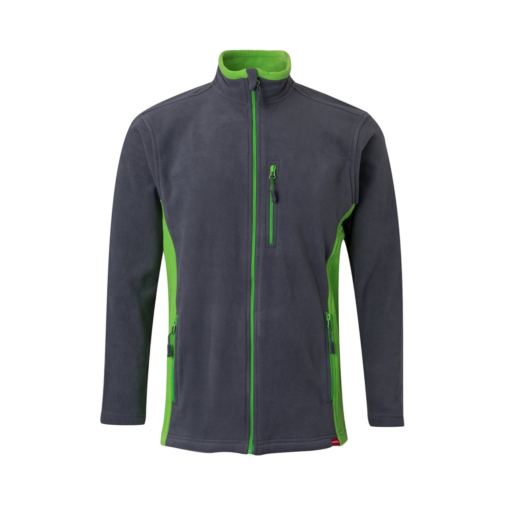 Zweifarbige Fleecejacke (220g/m²) aus Polyester (100%) | VL Geras – Grau/Grün