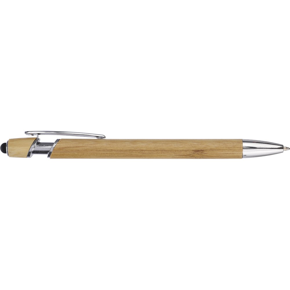 Kugelschreiber aus Bambus, Touchpen in Schwarz, Ansicht 3