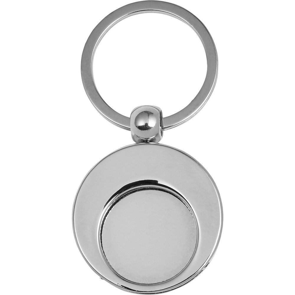 Schlüsselanhänger, Einkaufswagenchip in Silber