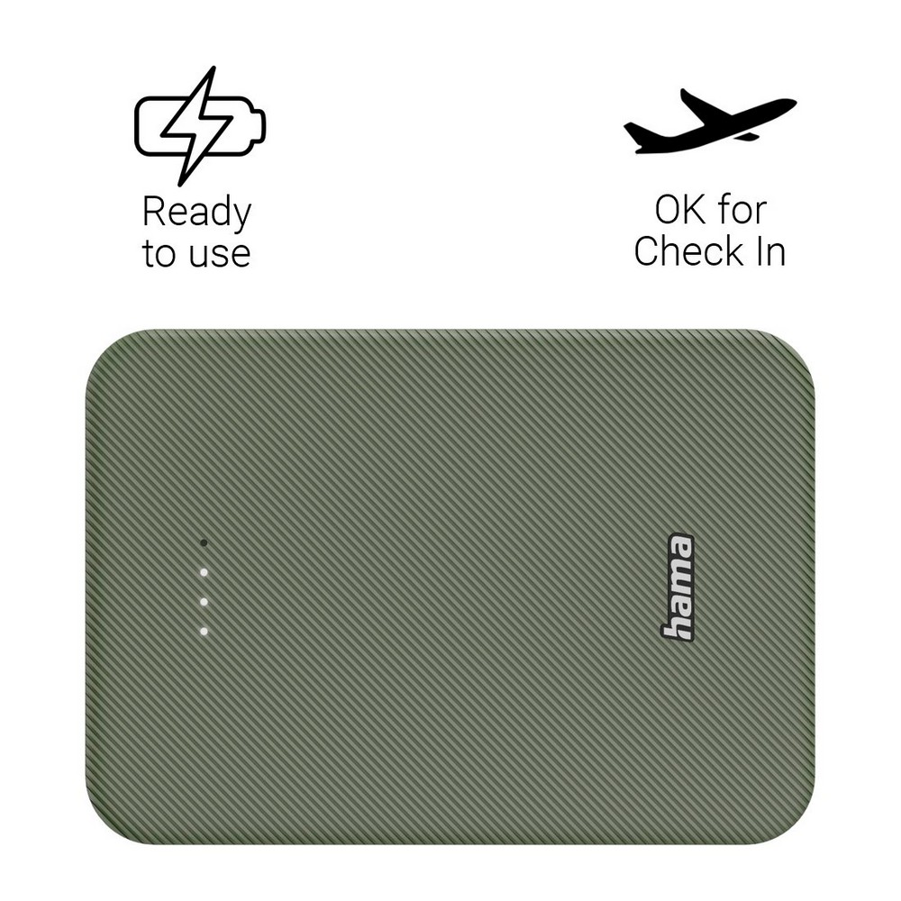 Powerbank 10000 mAh Hama Power Pack in Grün, Ansicht 4