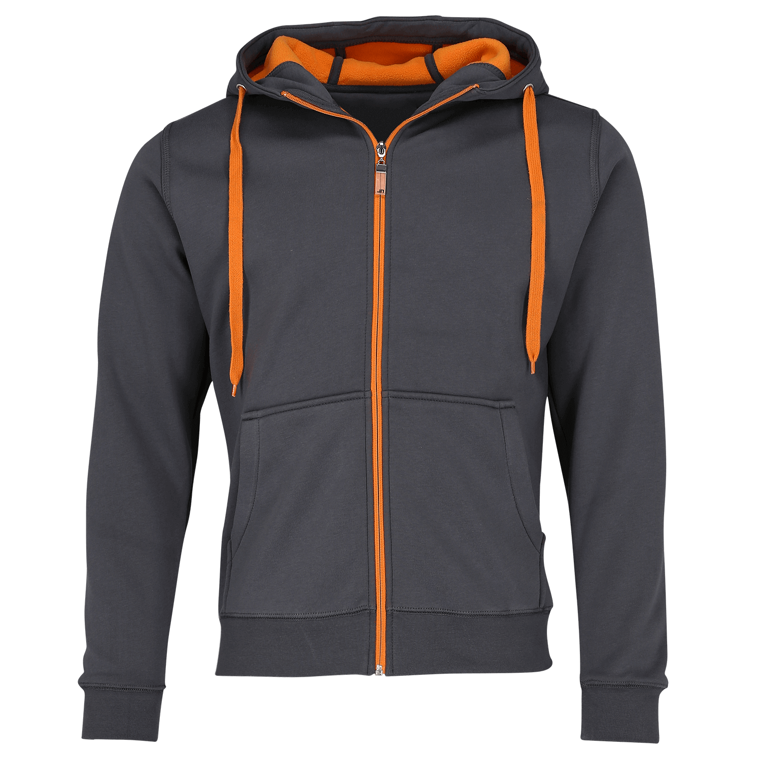 Doubleface Kapuzenjacke in Carbon/Orange
