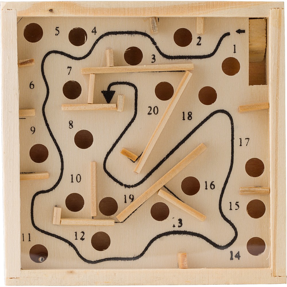 Geschicklichkeitsspiel aus Holz in Braun, Ansicht 3