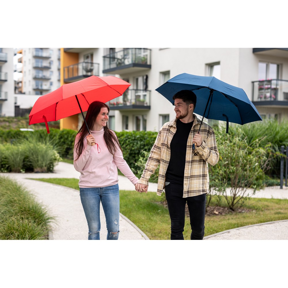 Automatischer Regenschirm aus RPET | Nell in Rot, Ansicht 5
