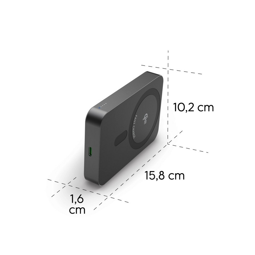 Magnetische Powerbank 10000 mAh Hama in Schwarz, Ansicht 4