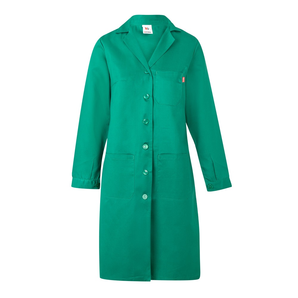 Langärmeliger Kittel (175 g/m²), aus Baumwollköper (35 %) und Polyester (65 %) | VL Rama – Grün
