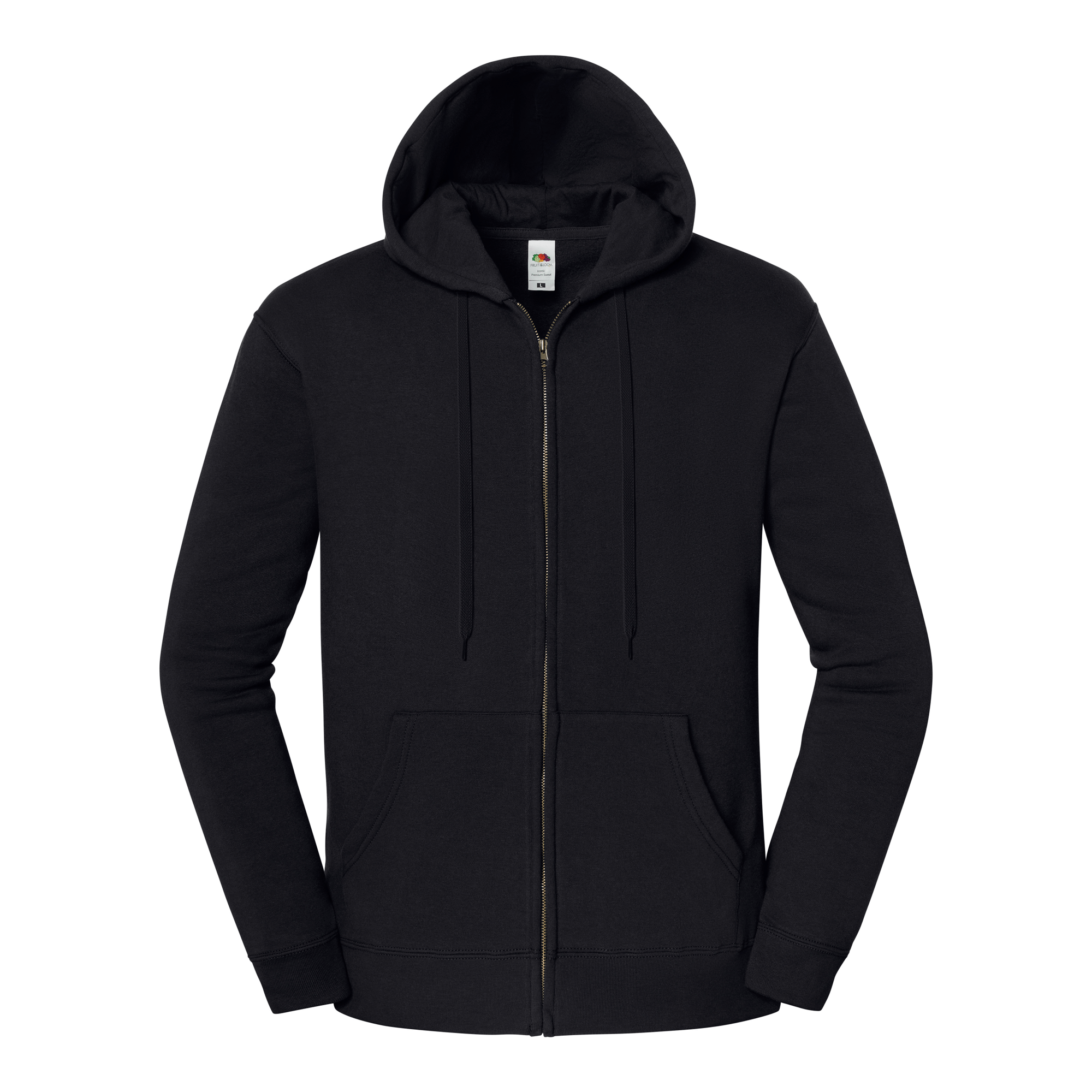 Fruit of the Loom Iconic Premium Kapuzen Sweatjacke in Schwarz