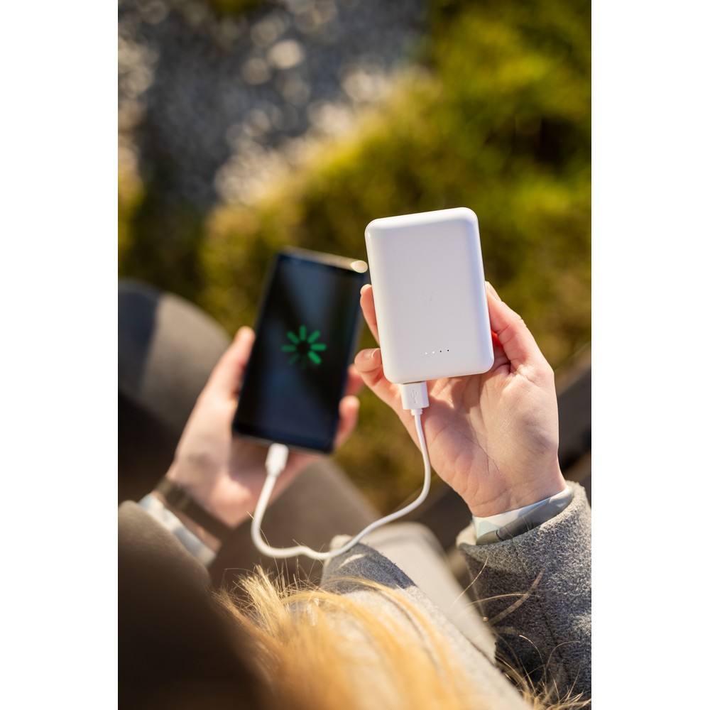 Powerbank 10000 mAh | Hart in Weiß, Ansicht 3