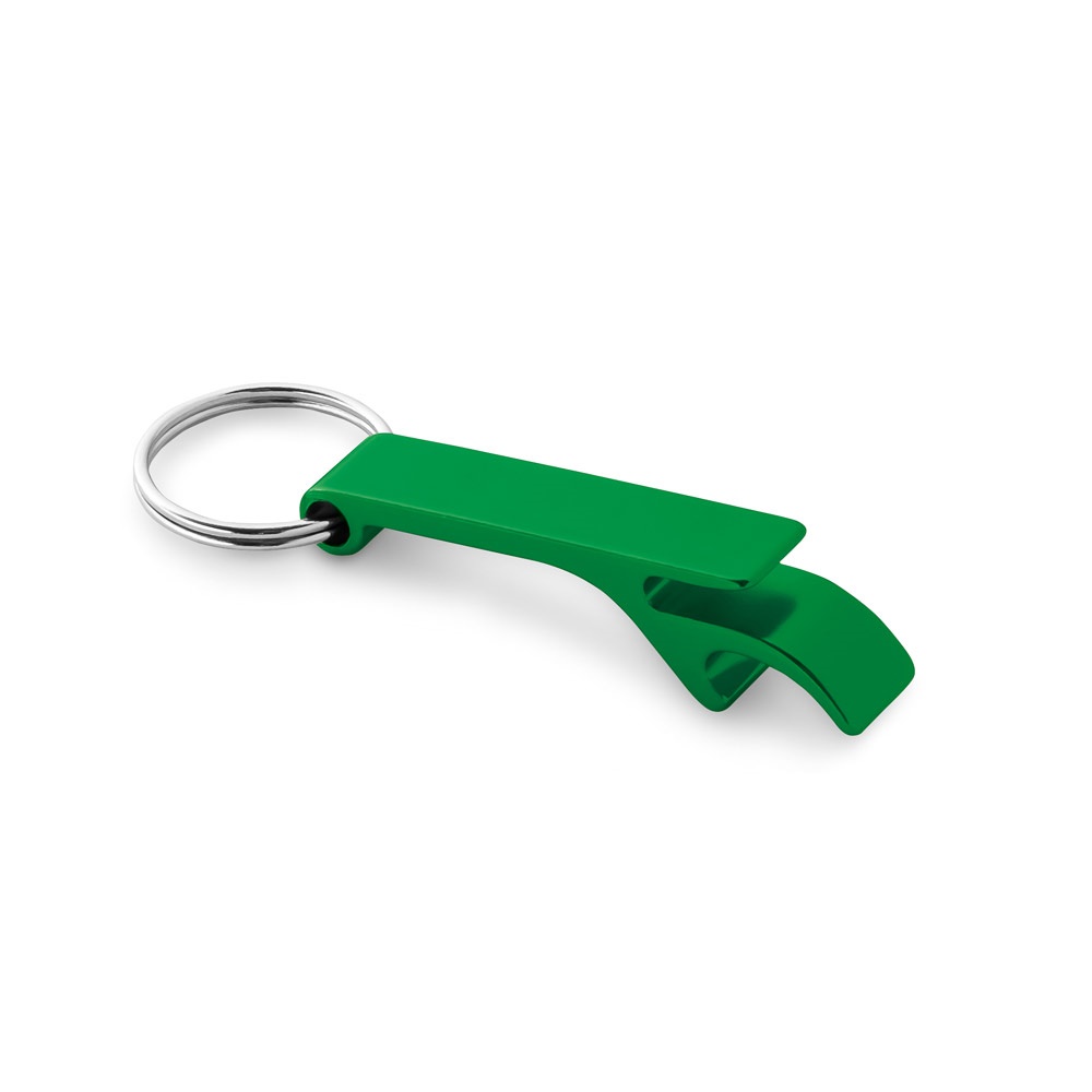 Schlüsselanhänger mit Kapselöffner aus recyceltem Aluminium | Re-baitt – Grün
