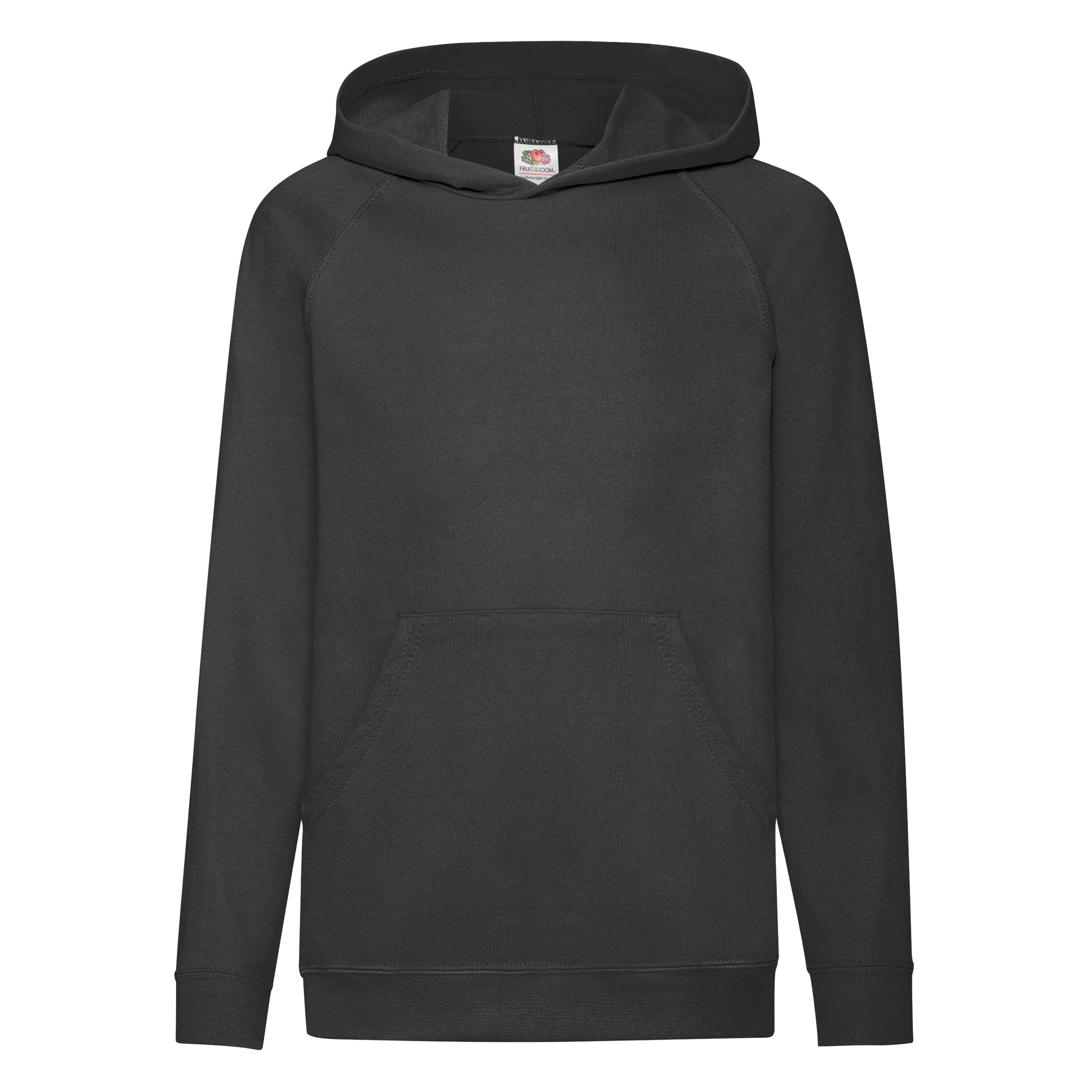 Fruit of the Loom Lightweight Hooded Sweat Kids in Schwarz