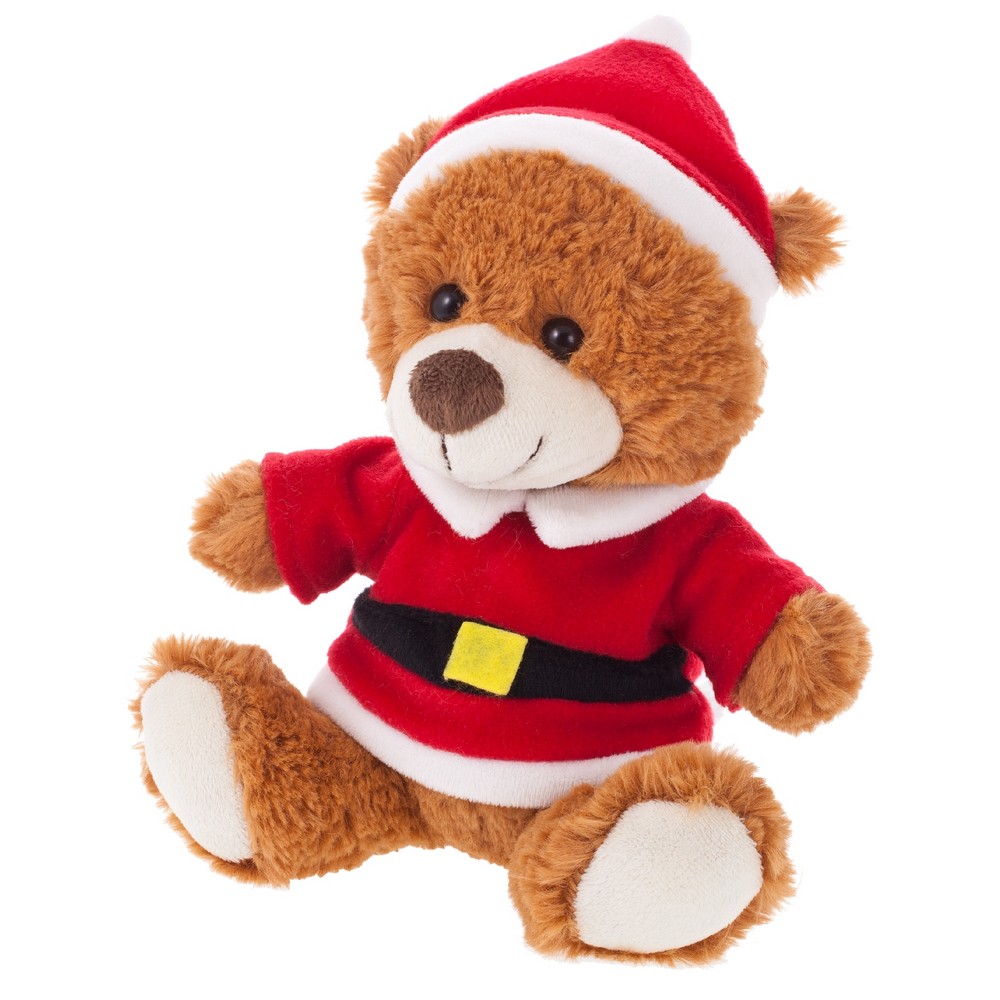 Teddybär mit Weihnachtsmann-Kleidung | Santi in Braun
