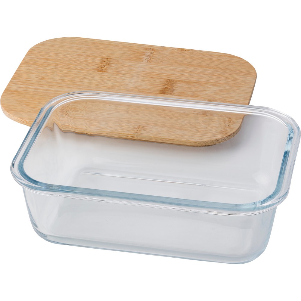 Lunchbox aus Glas 900 ml in Braun