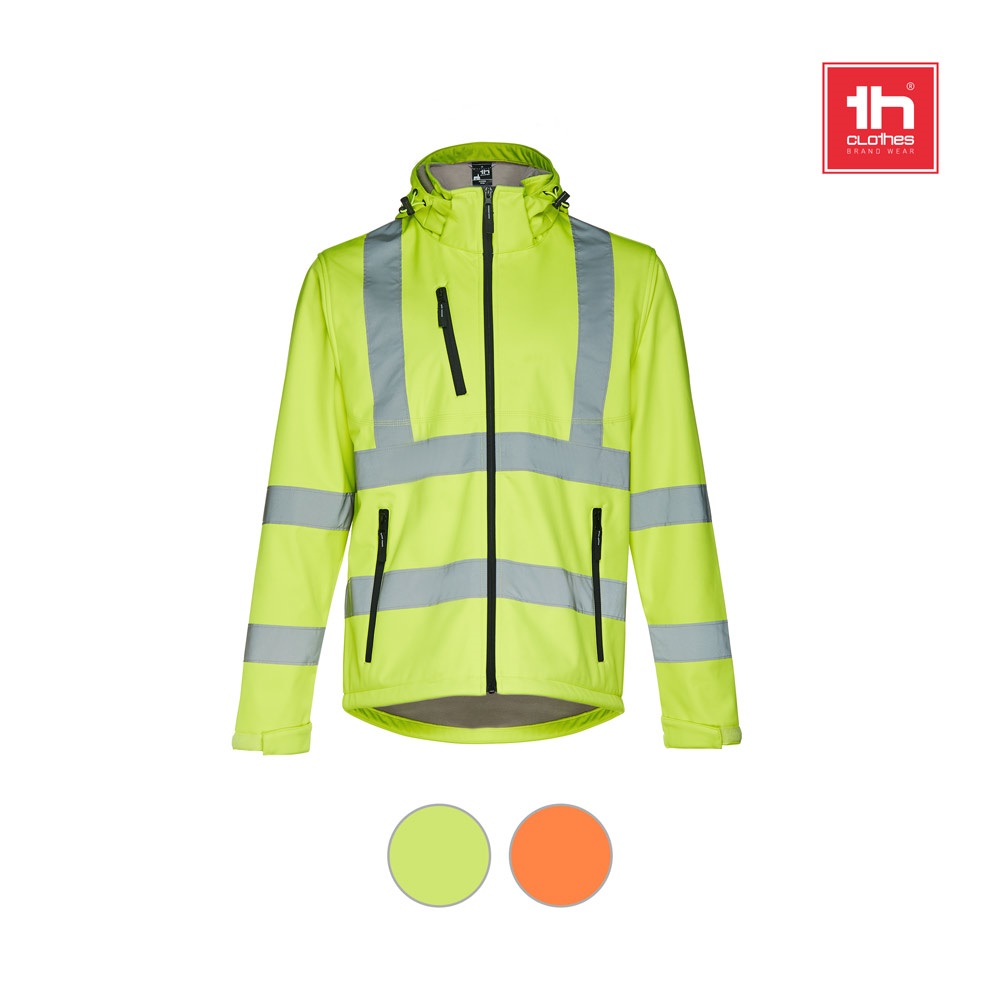 Softshell-Jacke mit hoher Sichtbarkeit (Unisex) | THC Zagreb Work – Neongelb, Ansicht 6
