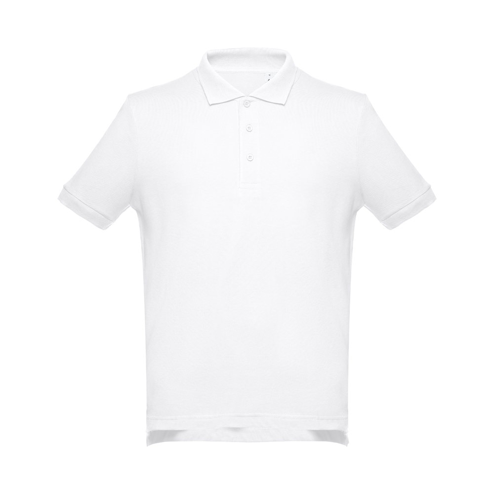Kurzärmeliges Poloshirt aus Baumwolle für Herren. Weiße Farbe | THC Adam Wh – Weiß