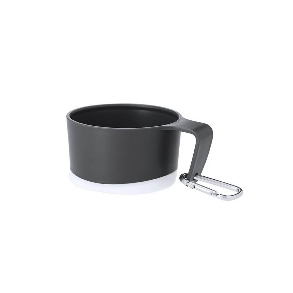 Faltbarer Reisebecher 340 ml mit Karabiner in Weiß, Ansicht 2