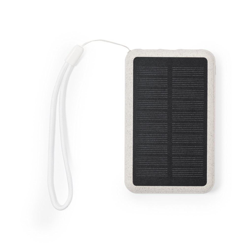 Powerbank aus Weizenstroh 5000 mAh, Solarladegerät in Neutral, Ansicht 5