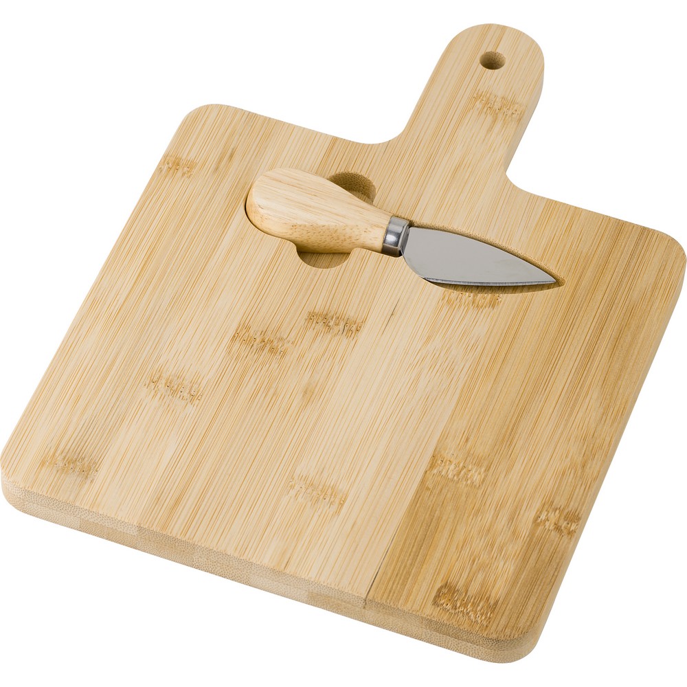 Bambus-Käse-Set in Braun