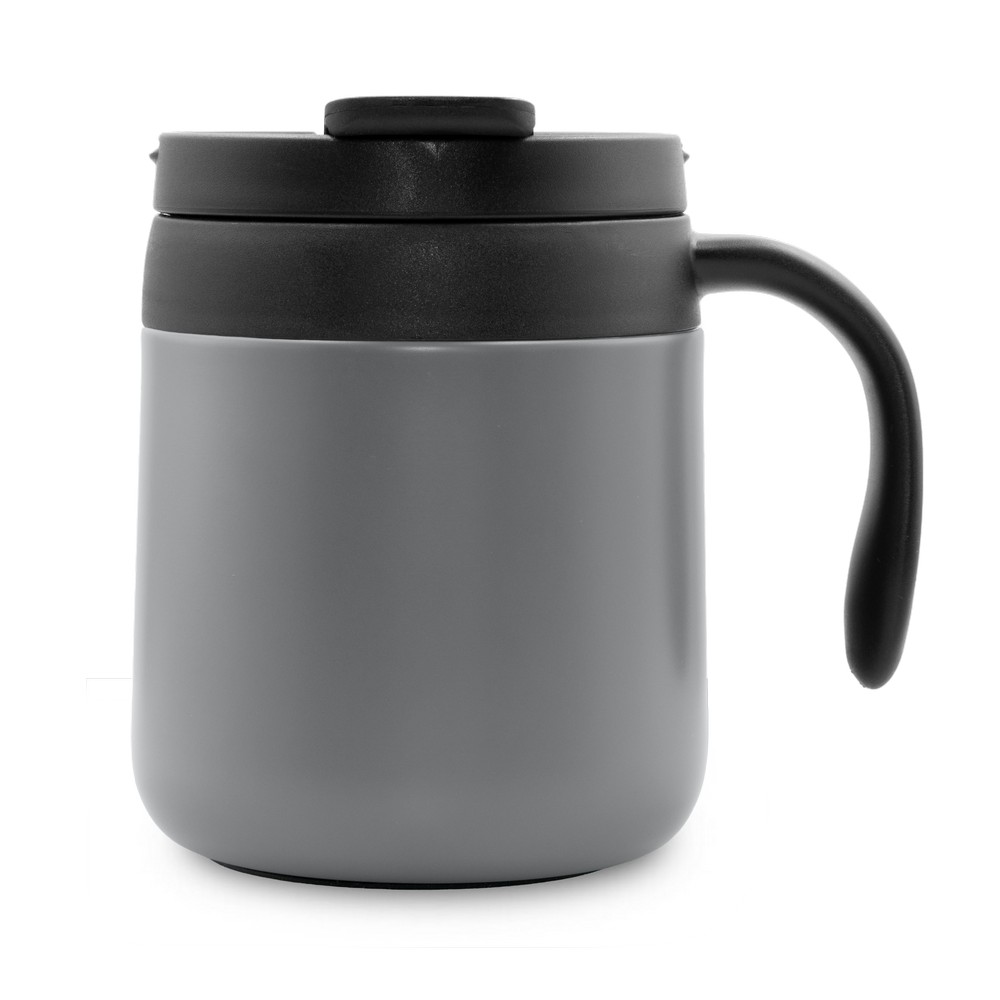 Thermobecher 400 ml mit Henkel | Wyatt in Grau, Ansicht 3