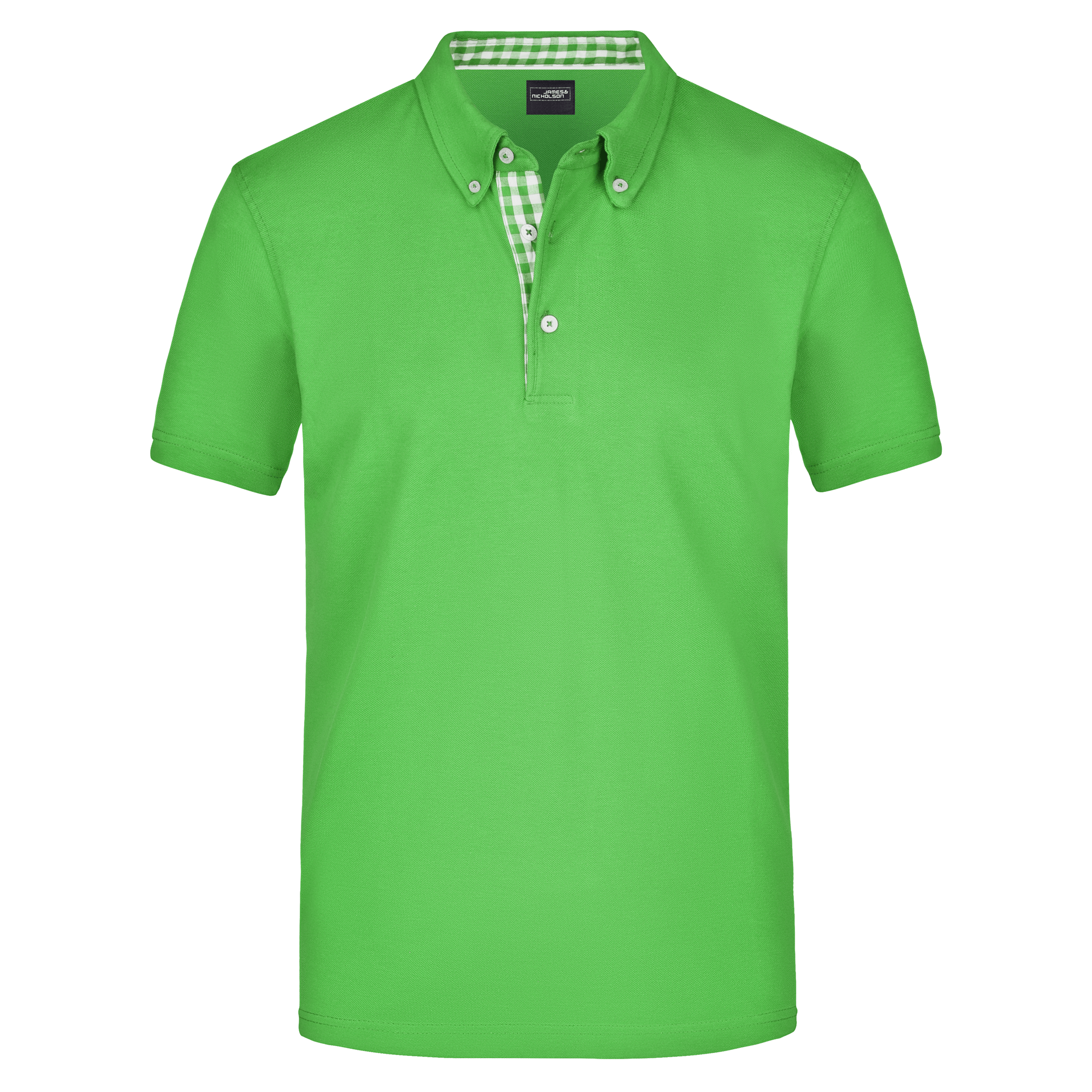Plain Polo in Limettengrün/Limettengrün/Weiß