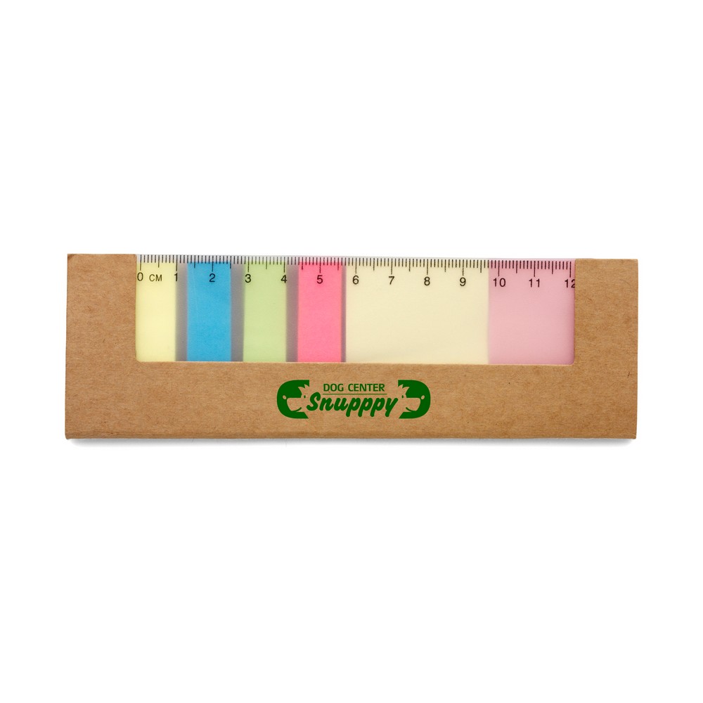 Haftnotizenset, Haftnotizen, Lineal in Braun, Ansicht 4