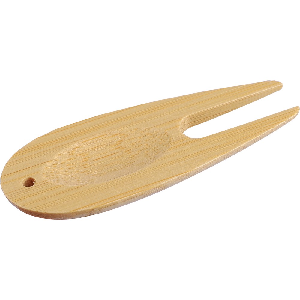 Set mit Golfzubehör aus Holz, bestehend aus 6 Holztees, 1 Bambus-Pitchgabel, 2 Holzmarkern, verpackt in einer Baumwolltasche mit Kordelzug und Anhänger im Inneren in Braun, Ansicht 11