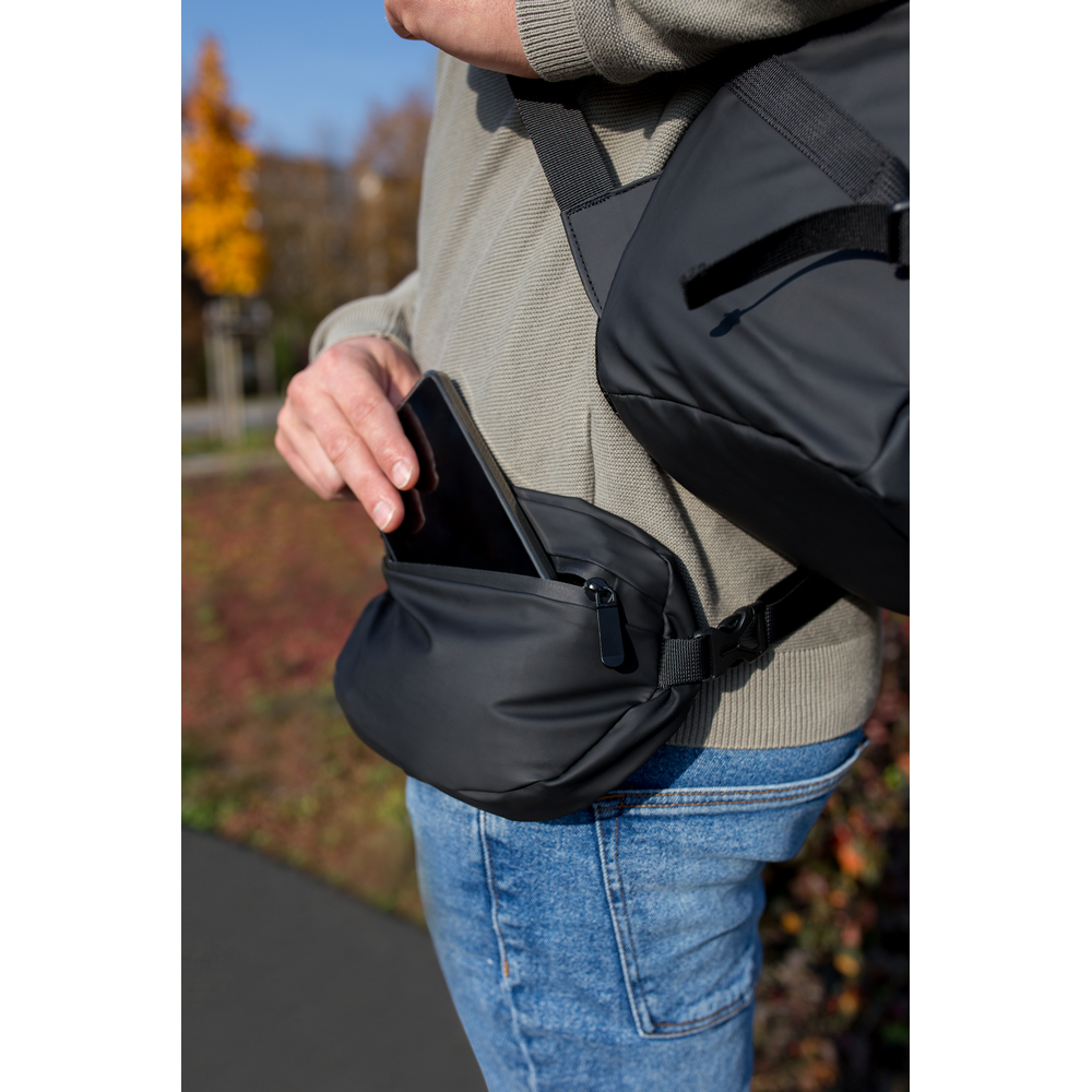 Laptop-Rucksack 15,6" Air Gifts 2 in 1, Gürteltasche | Chaundrise in Schwarz, Ansicht 2