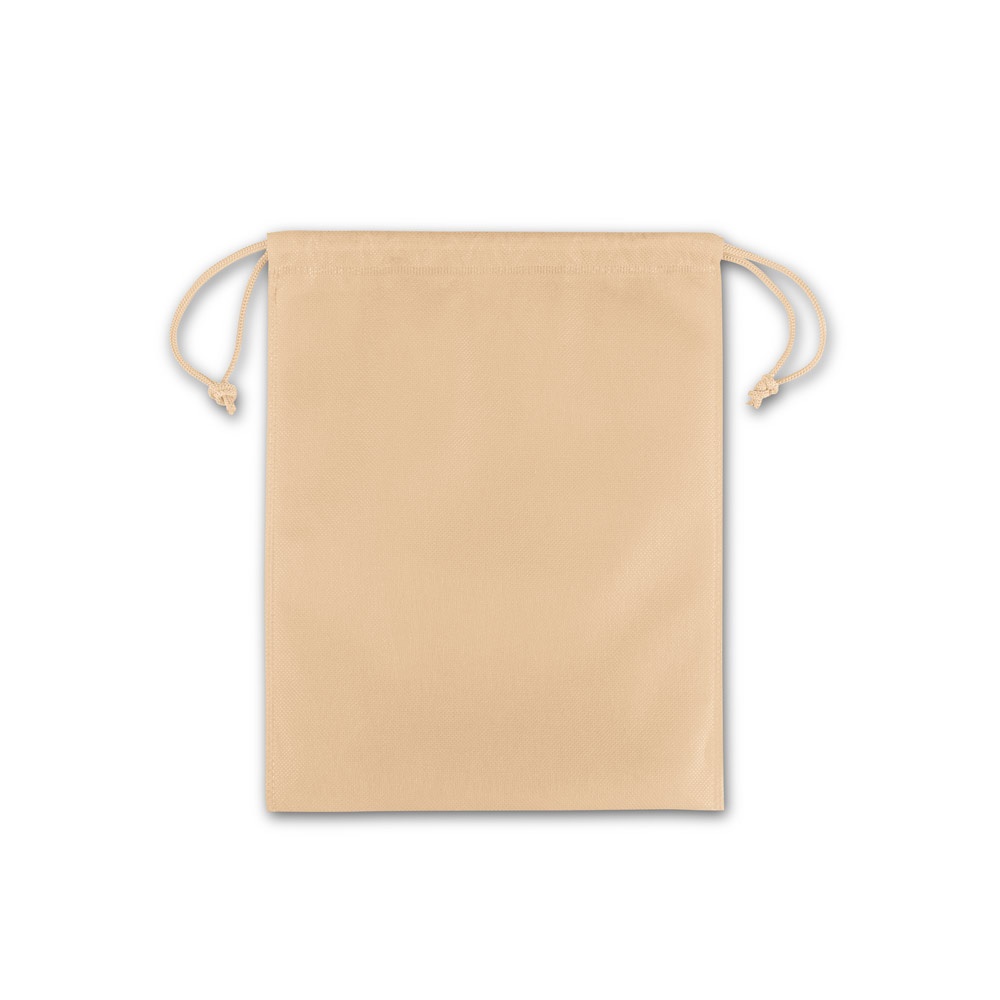 Mittelgroße Geschenktüte aus Vliesstoff (60 g/m²) | Gift Bag M – Hellbraun, Ansicht 2