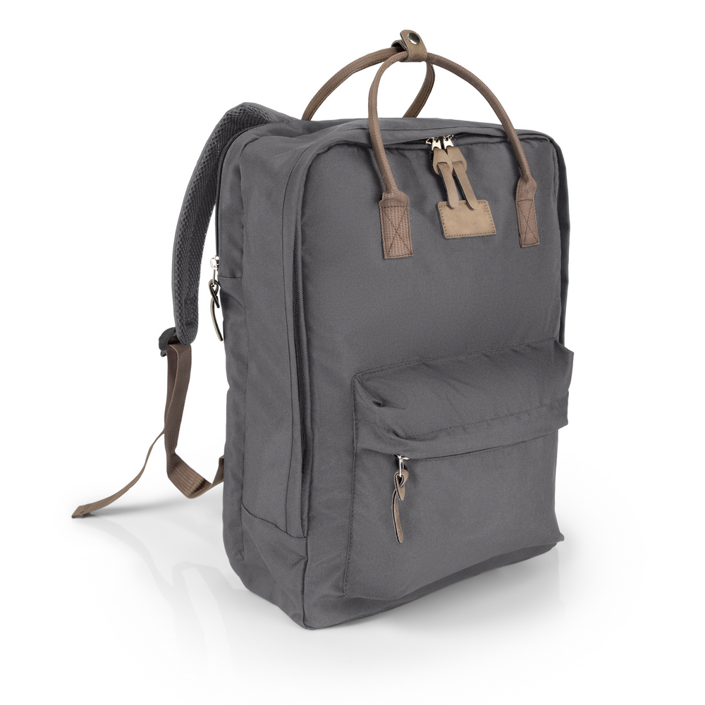 B'RIGHT Laptop-Rucksack 15,6", aus RPET | Finlay in Grau, Ansicht 2
