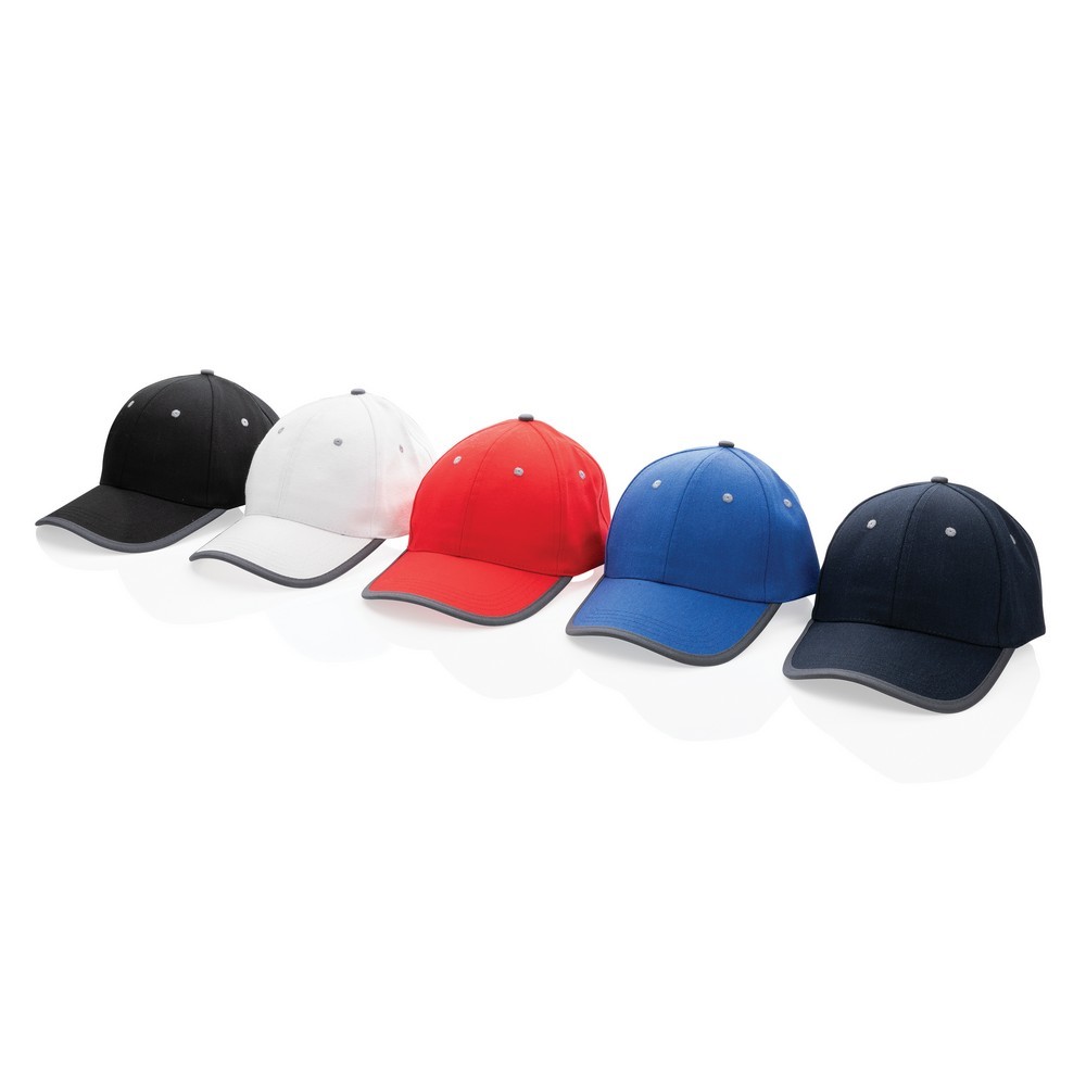 Impact AWARE™ 280gr Brushed rCotton 6 Panel Kontrast-Cap in Schwarz, Ansicht 9