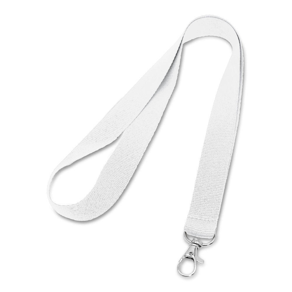 Lanyard aus Polyester mit 20mm Breite | Lariat – Weiß