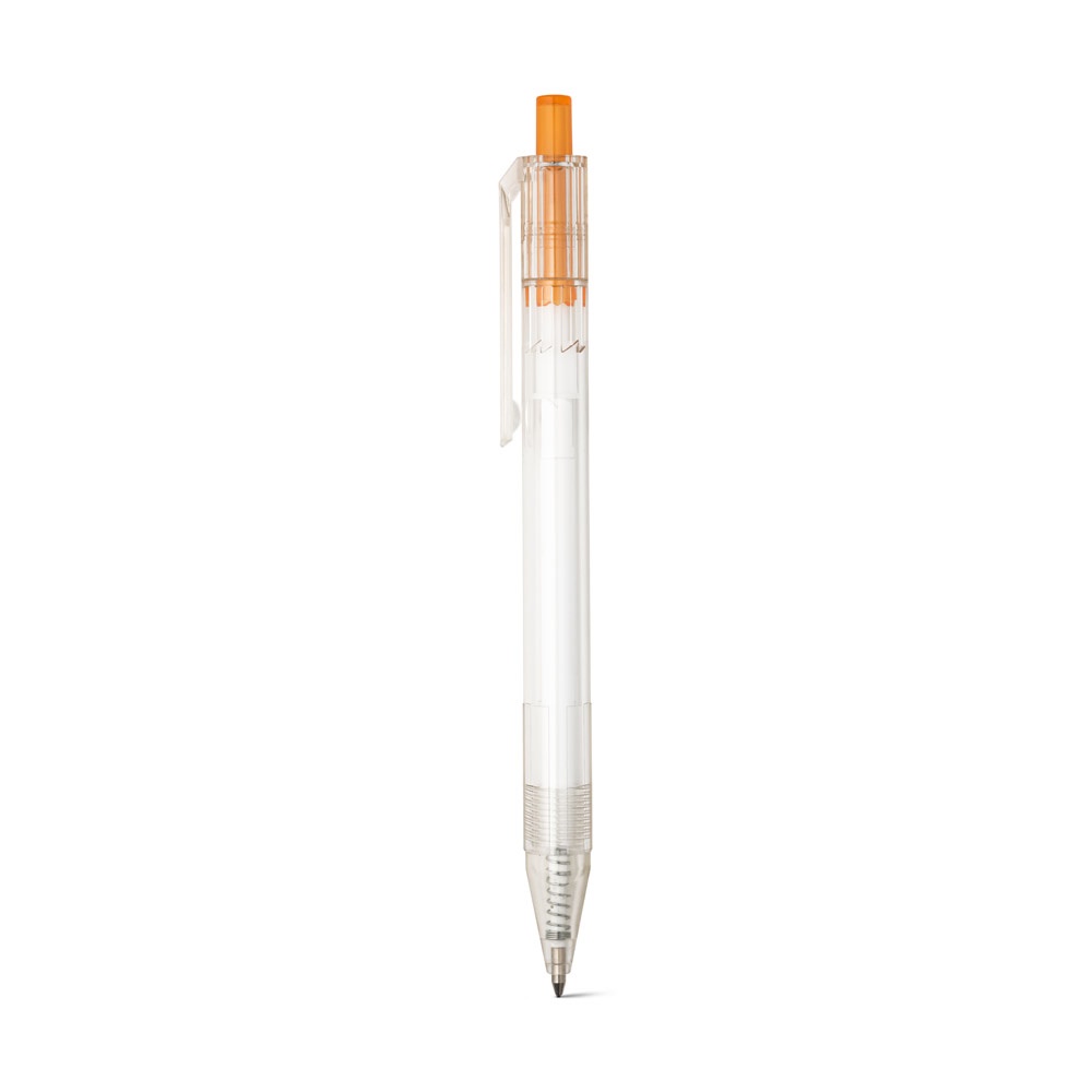 RPET-Kugelschreiber mit farbigem Knopf | Harlan – Orange