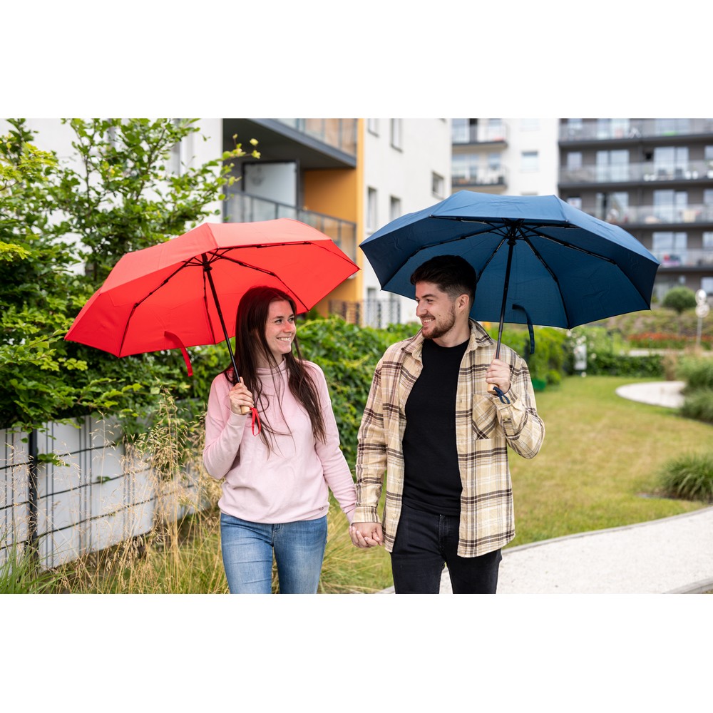 Automatischer Regenschirm aus RPET | Nell in Rot, Ansicht 7