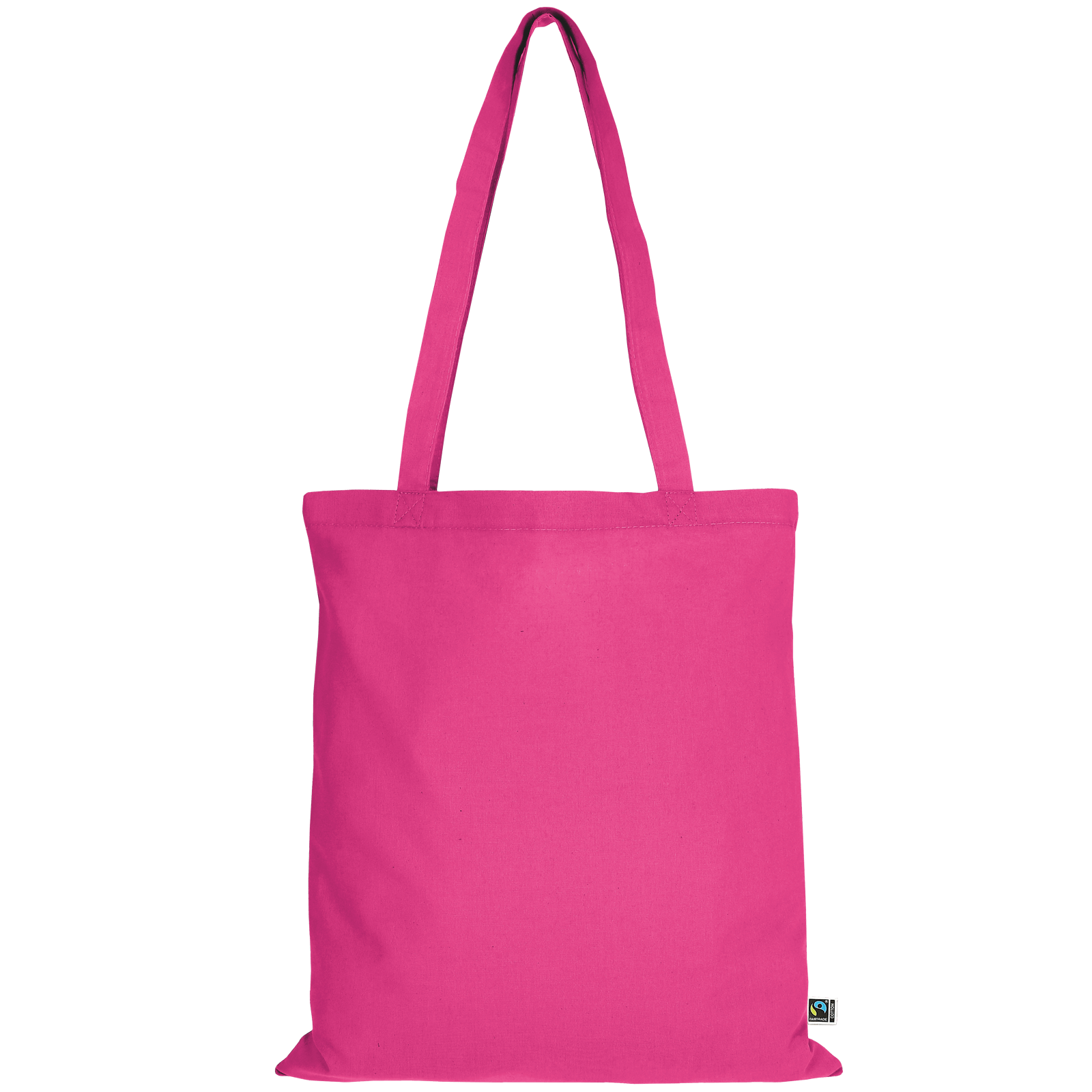 Tasche aus Fairtrade-zertifizierter Baumwolle mit zwei langen Henkeln in Pink