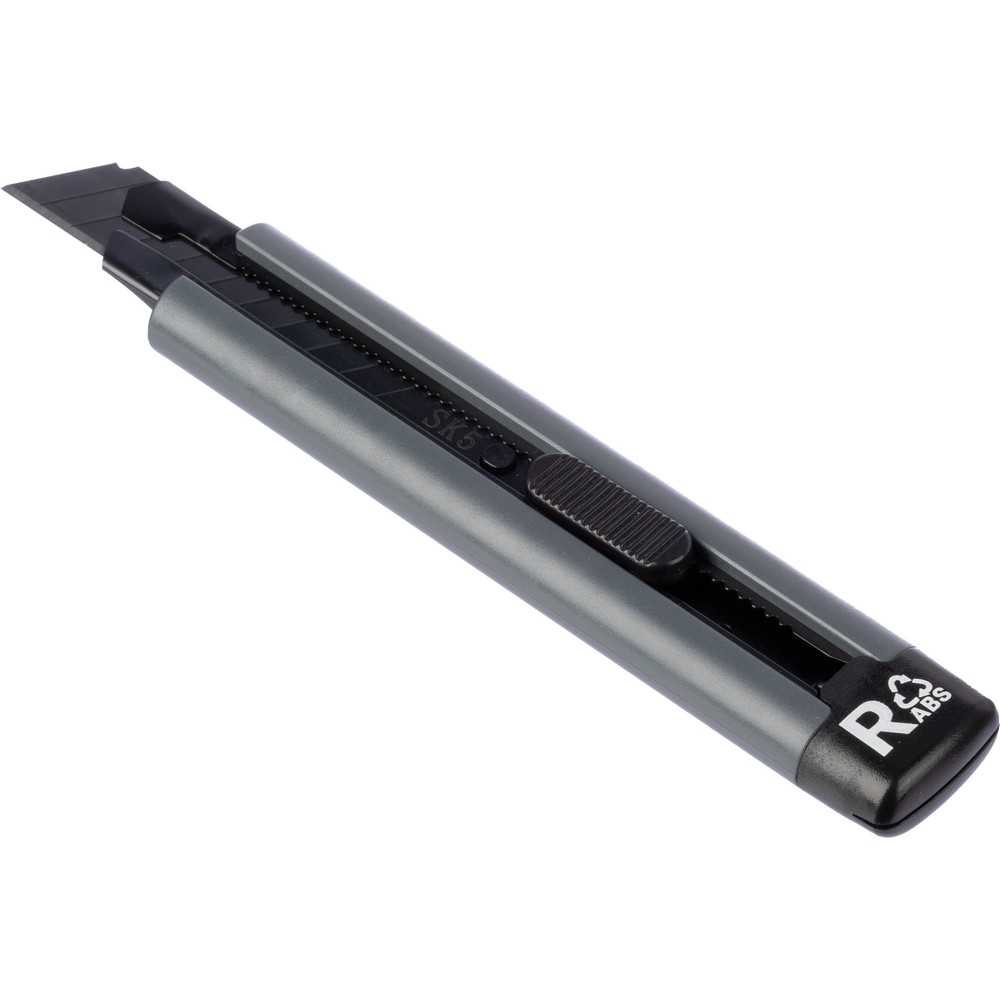 Cuttermesser mit Sicherheitsmechanismus in Grau