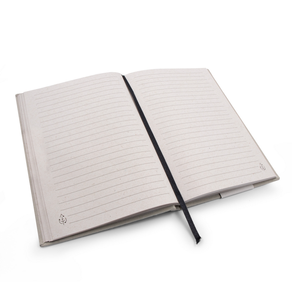 B'RIGHT Notizbuch ca. A5 mit Einband aus recycelter Baumwolle | Tamytrice in Grau, Ansicht 4
