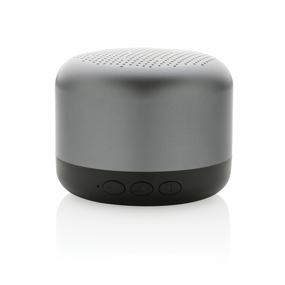 5W wireless speaker made with RCS (Recycled Claim Standard) certified recycled aluminium and ABS. Total recycled content: 35% based on total item weight. RCS certification ensures a completely certified supply chain of the recycled materials. Aluminium do